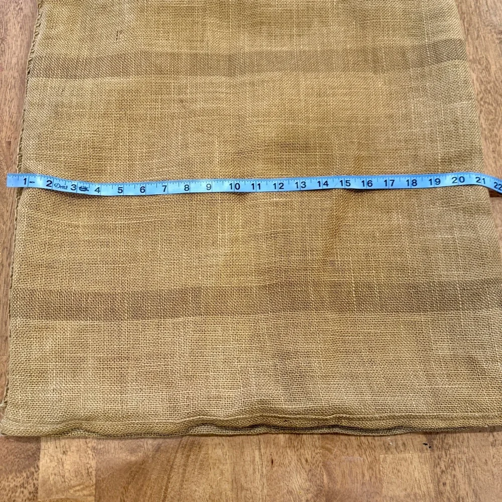 Restoration Hardware Tan Jute Accent Pillow Stripe Braided Edge Neutral